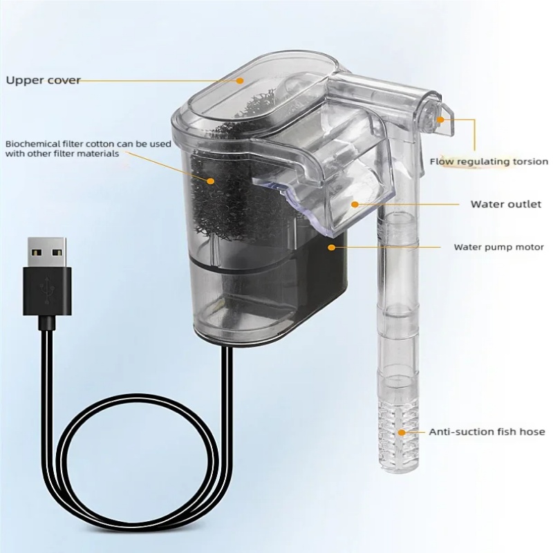 Mini Filtro USB Suspenso para  - Planted Aquarium Cleaning avaliação e preço